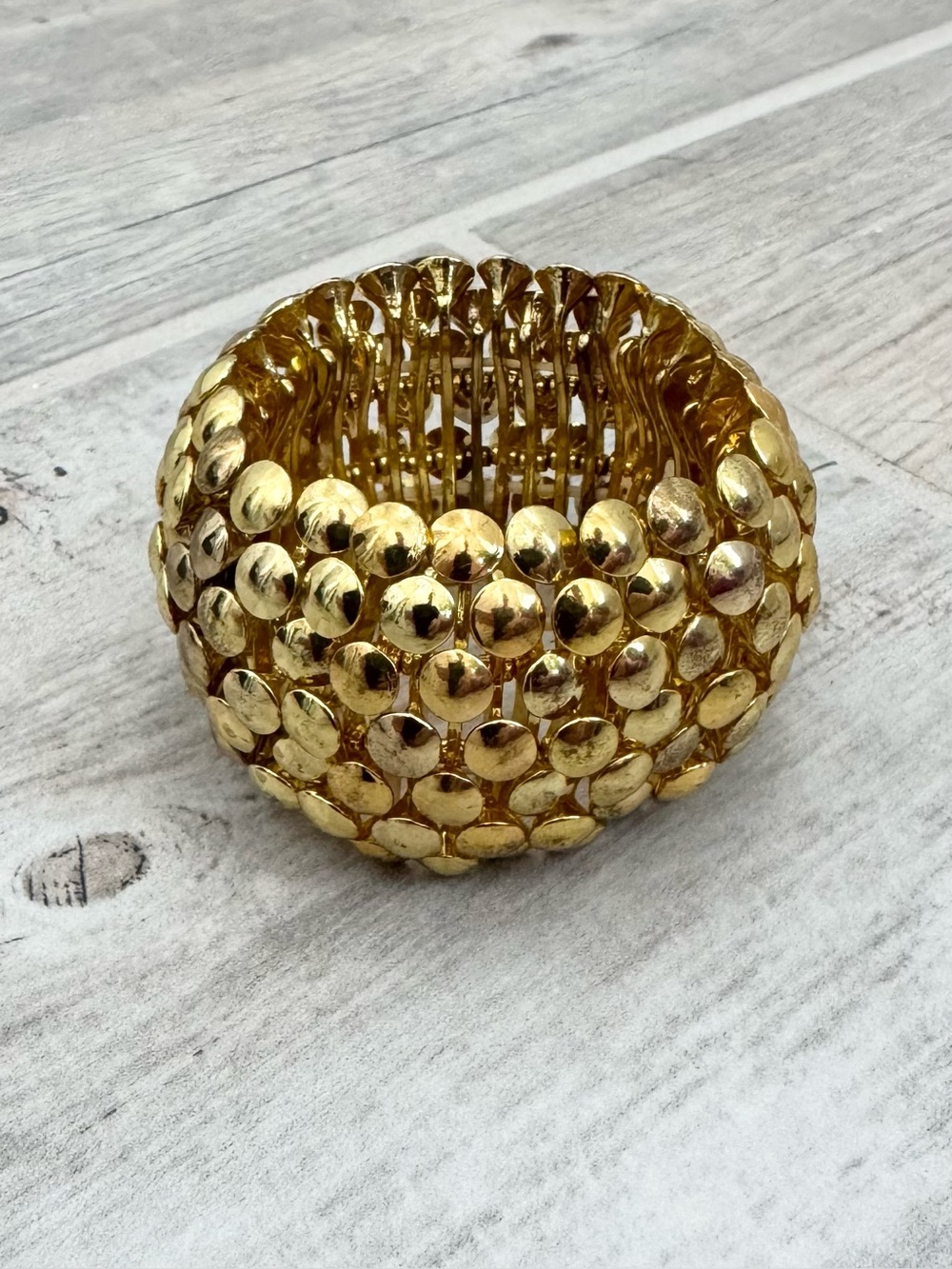 Gold Wide Stretch Bracelet